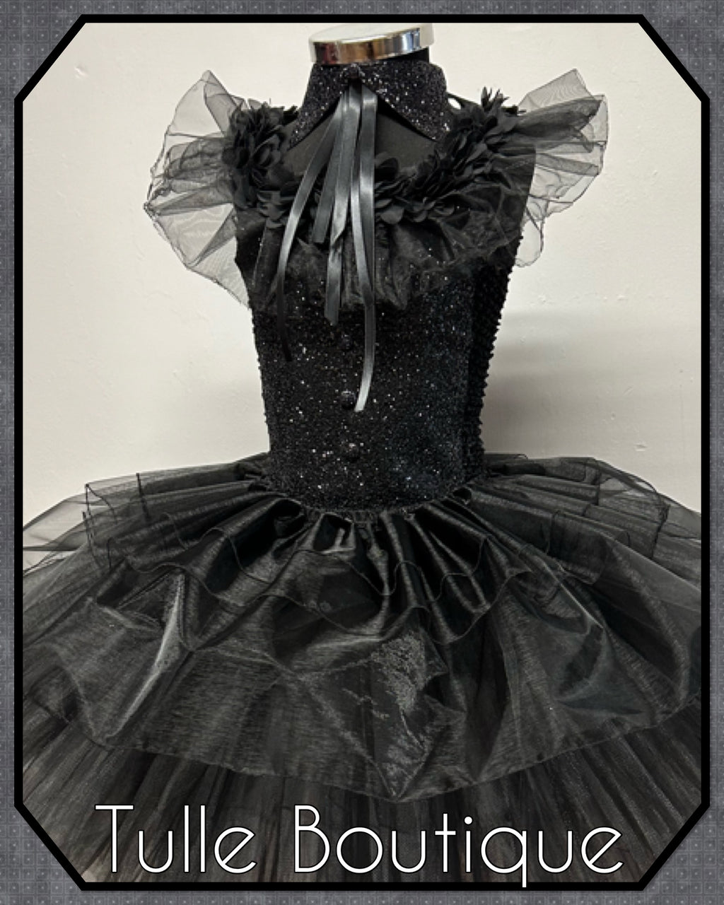 Girls toddlers Wednesday Addams Prom tutu dress, ballgown,Halloween fancy dress costume