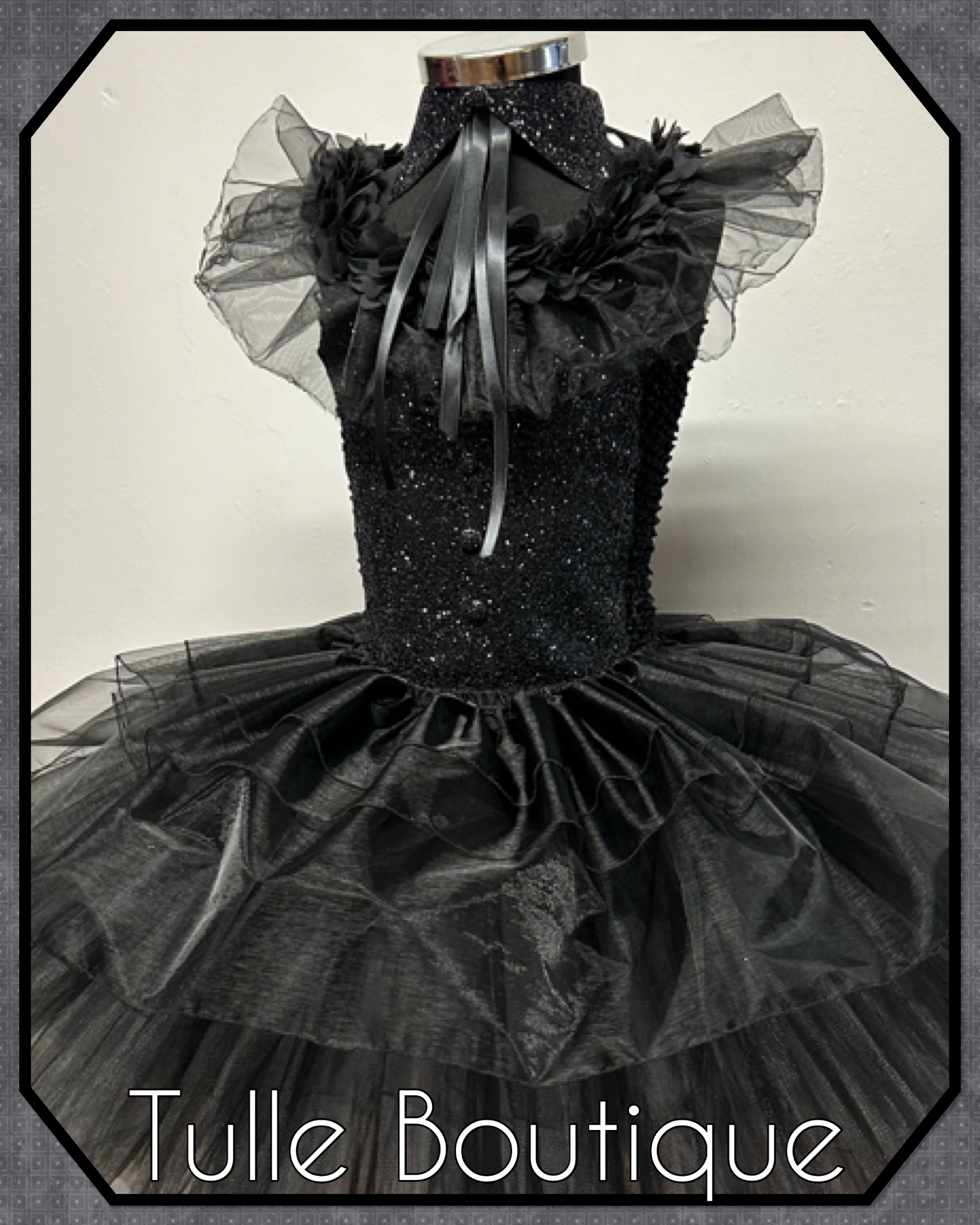 Girls toddlers Wednesday Addams Prom tutu dress, ballgown,Halloween fancy dress costume