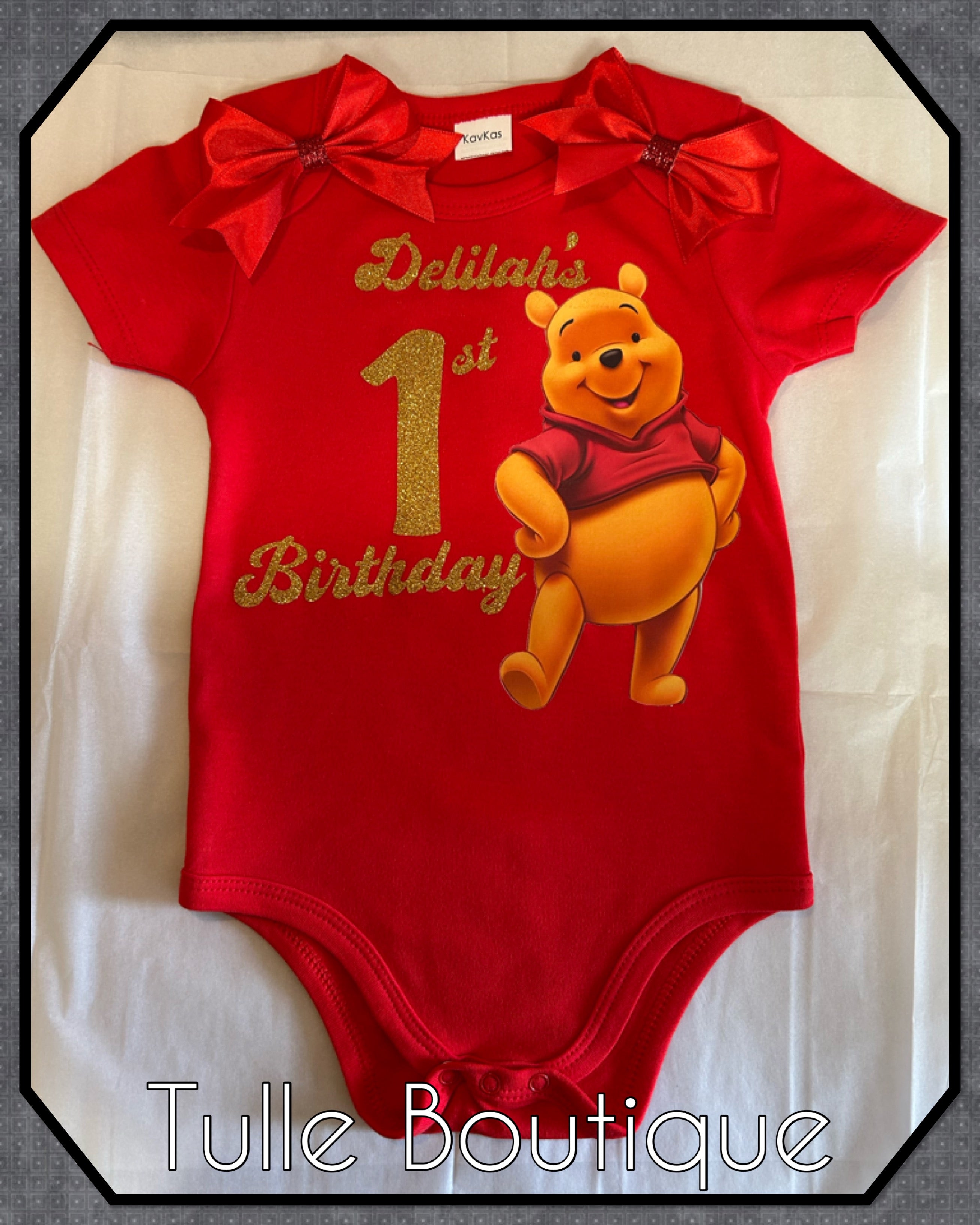 Girls toddlers Winnie the Pooh birthday tutu outfit fancy dress costume