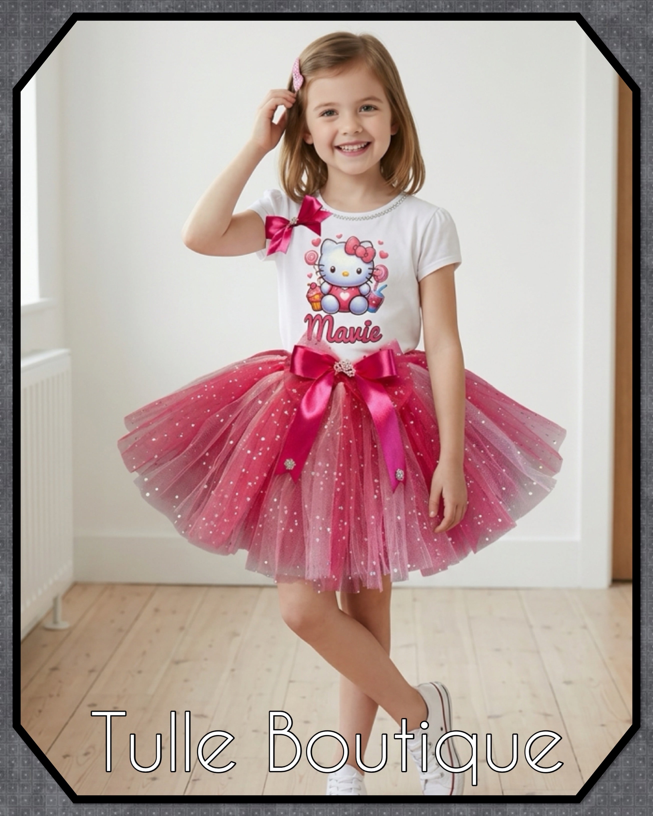 Girls toddlers Hello Kitty birthday tutu outfit fancy dress costume