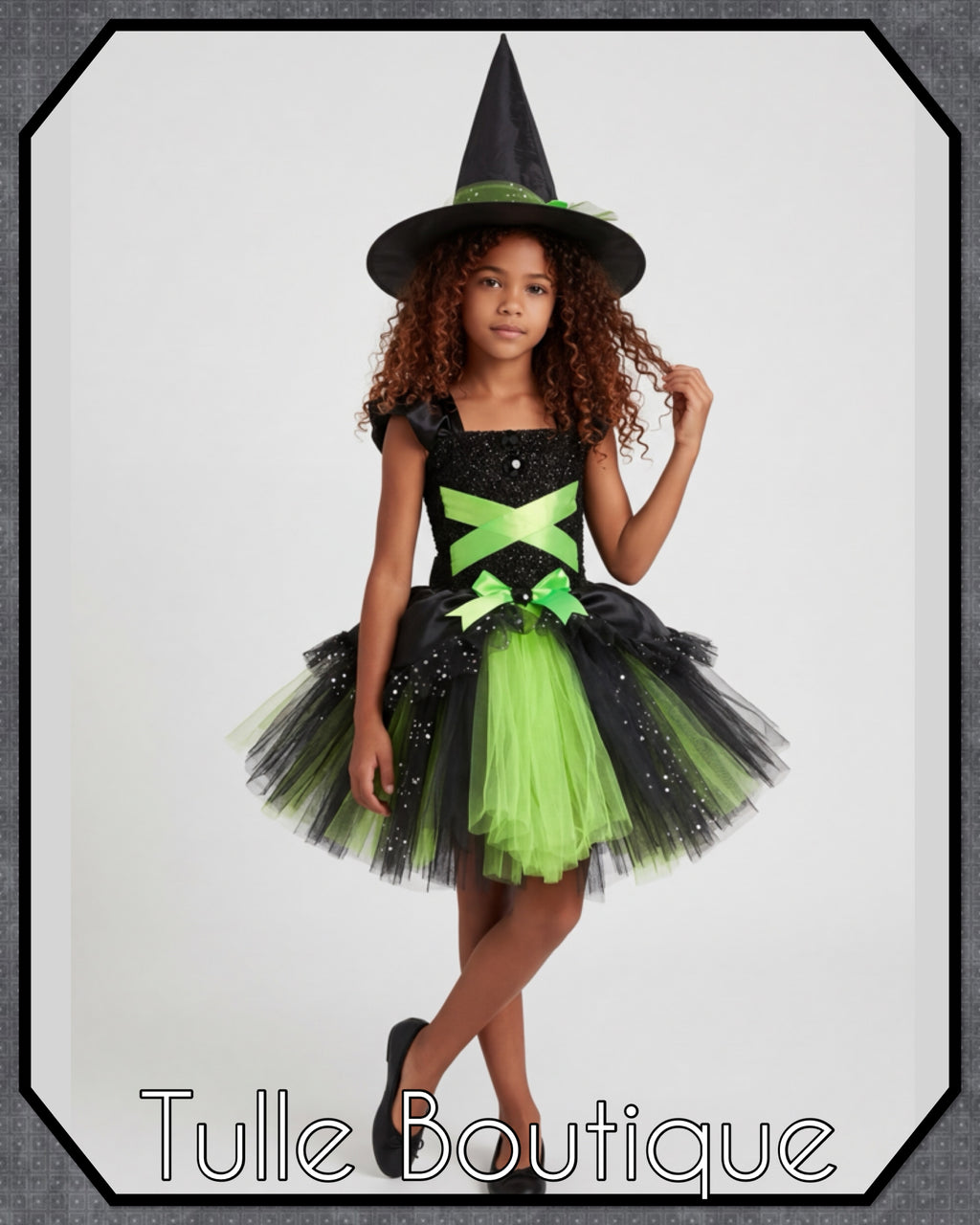 Girls Wicked Elphaba toddlers tutu birthday party dress,ballgown, fancy dress costume