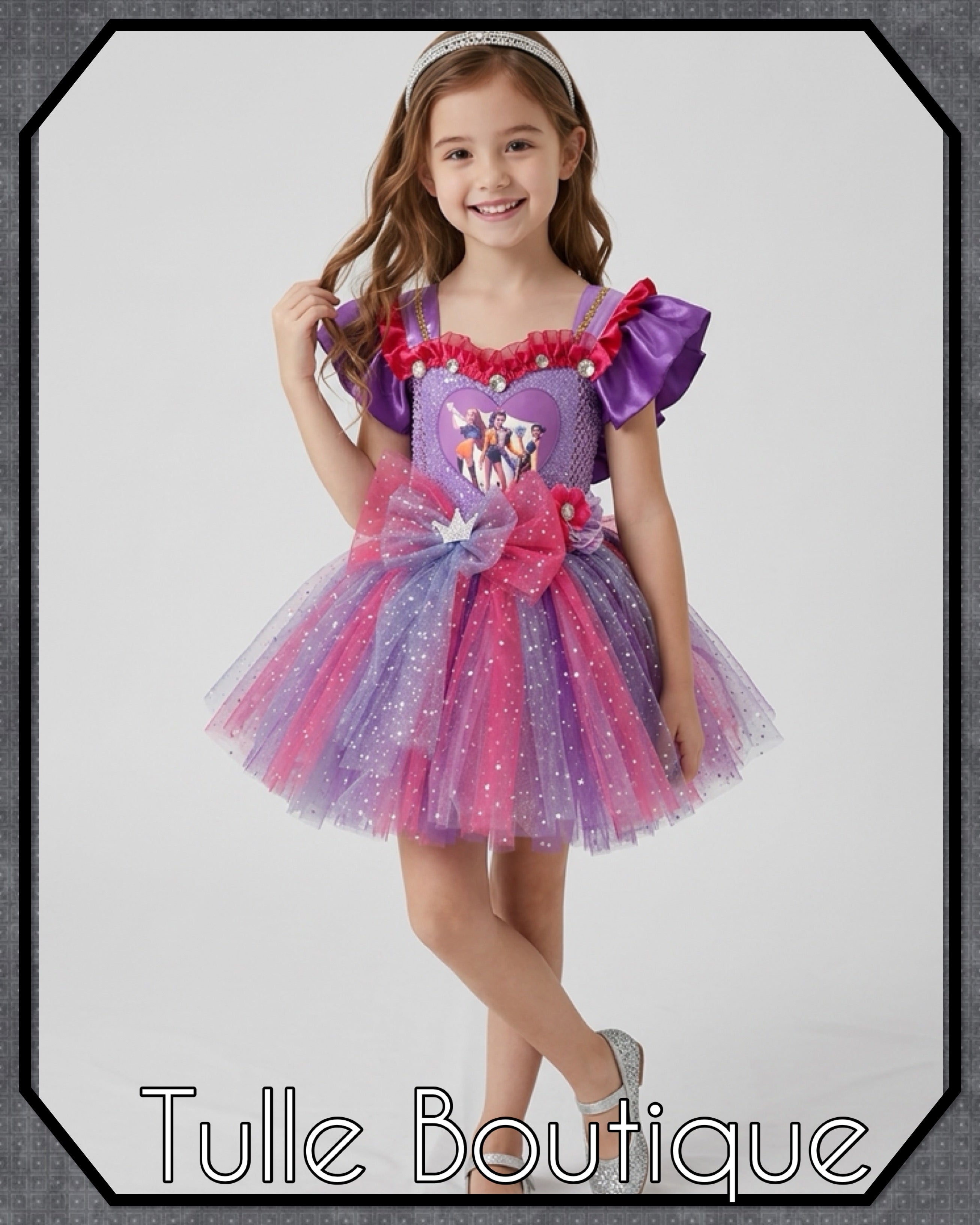 Girls toddlers Princess tutu dress, ballgown, Kpop Demon Hunters fancy dress costume