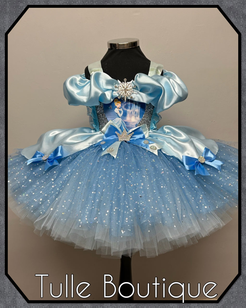 Girls toddlers Disney Princess Cinderella blue tutu dress, birthday ballgown, fancy dress costume
