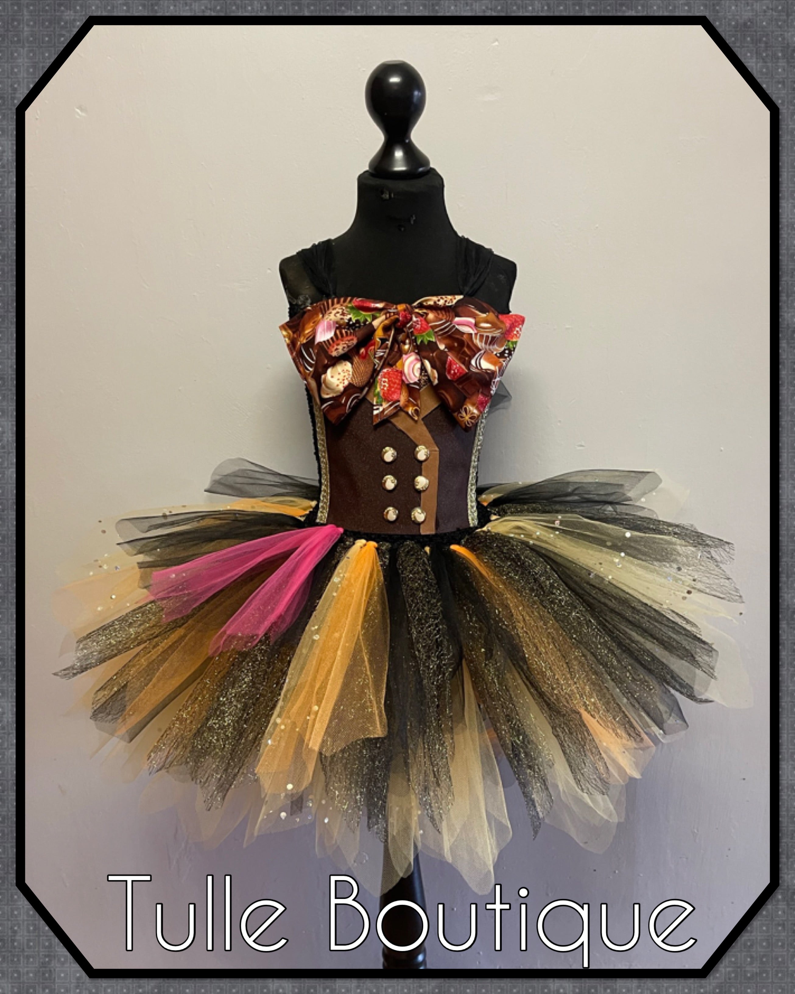 Girls toddlers Mad Hatter tutu dress, ballgown, Alice in wonderland fancy dress costume