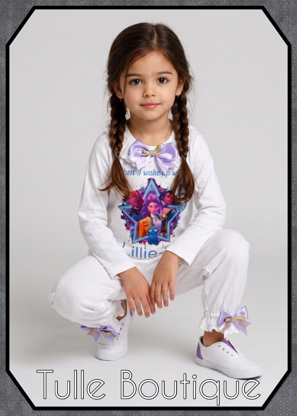 Girls toddlers Kpop demon hunters when I wake up birthday personalised pjs