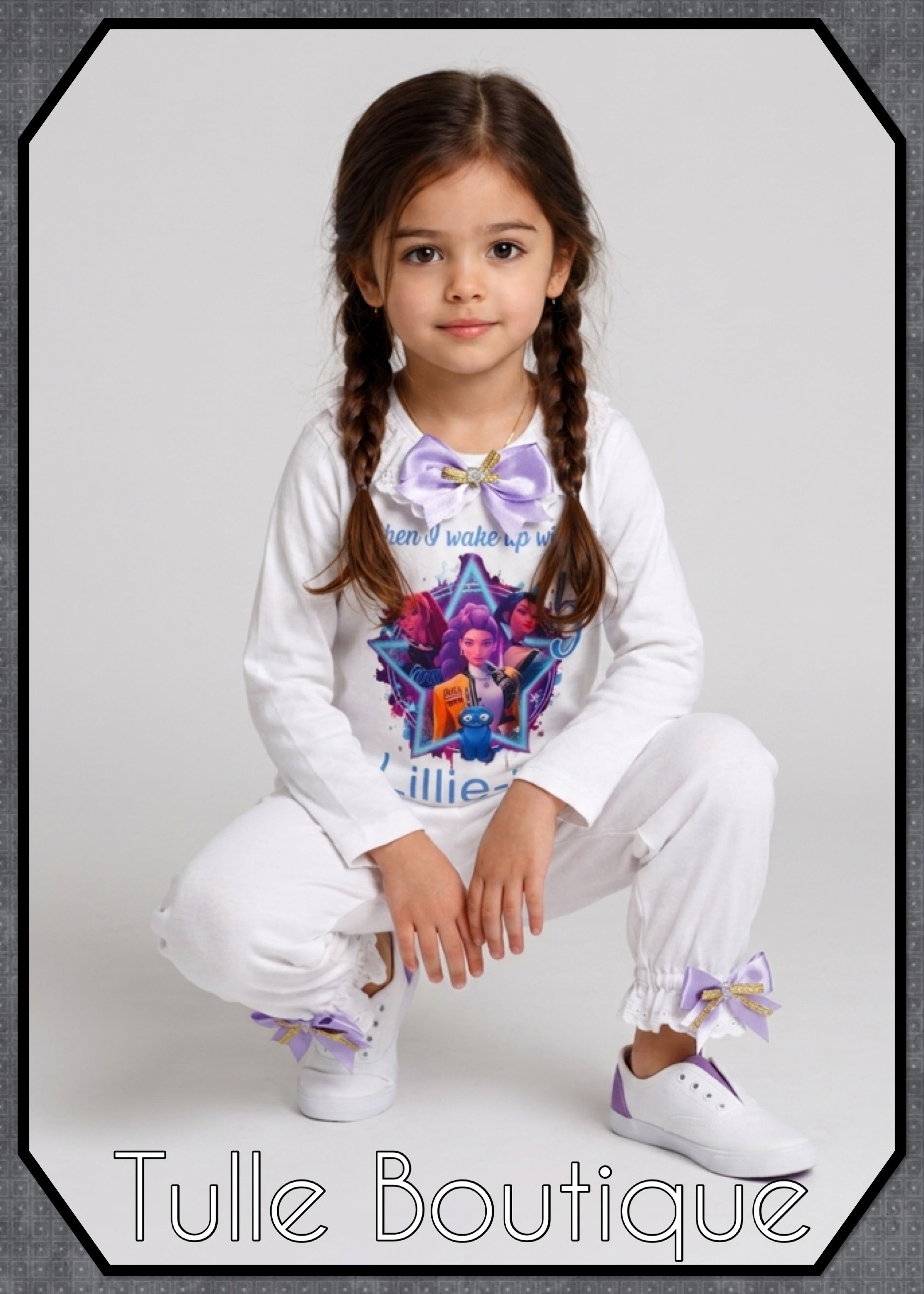 Girls toddlers Kpop demon hunters when I wake up birthday personalised pjs