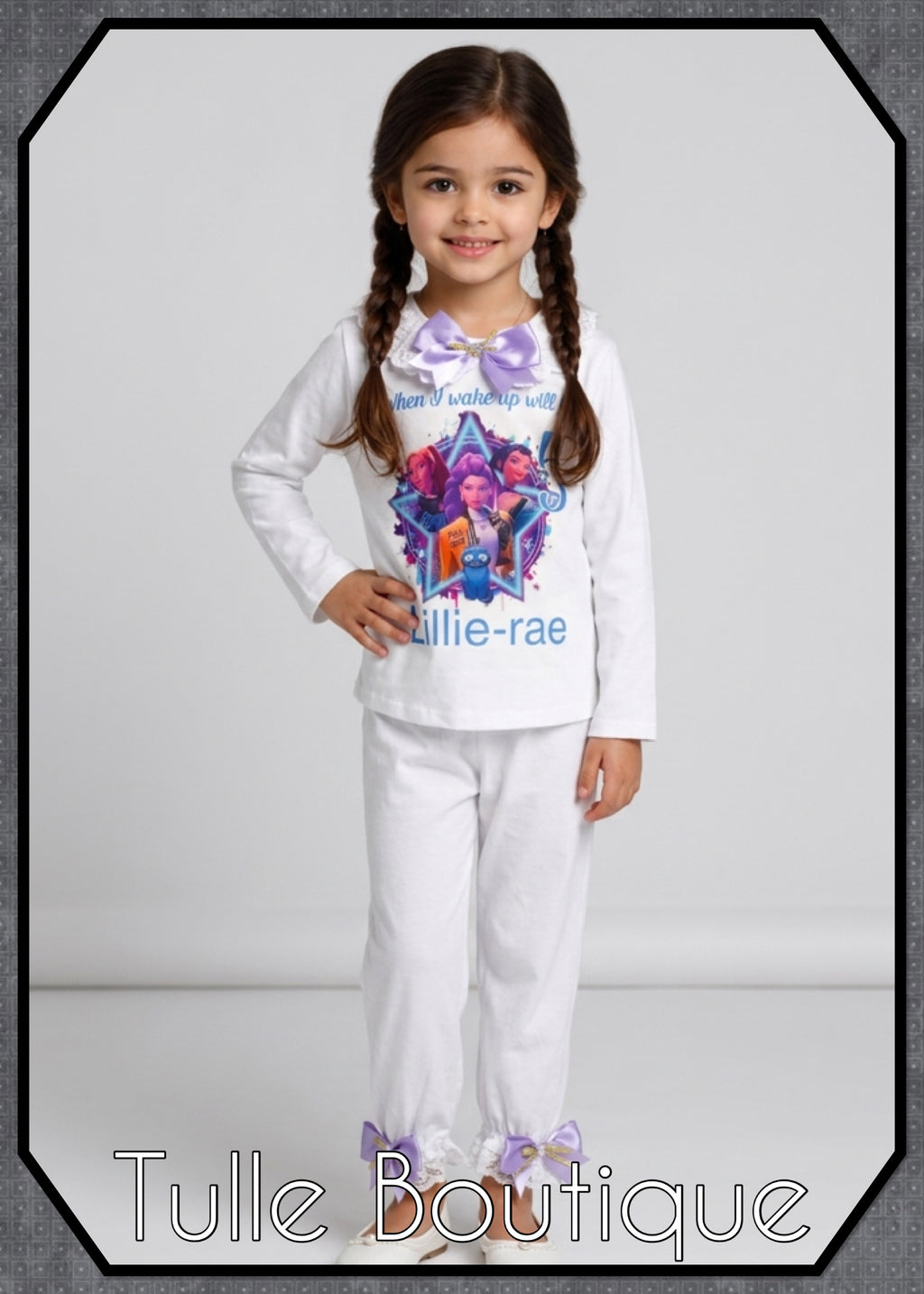 Girls toddlers Kpop demon hunters when I wake up birthday personalised pjs