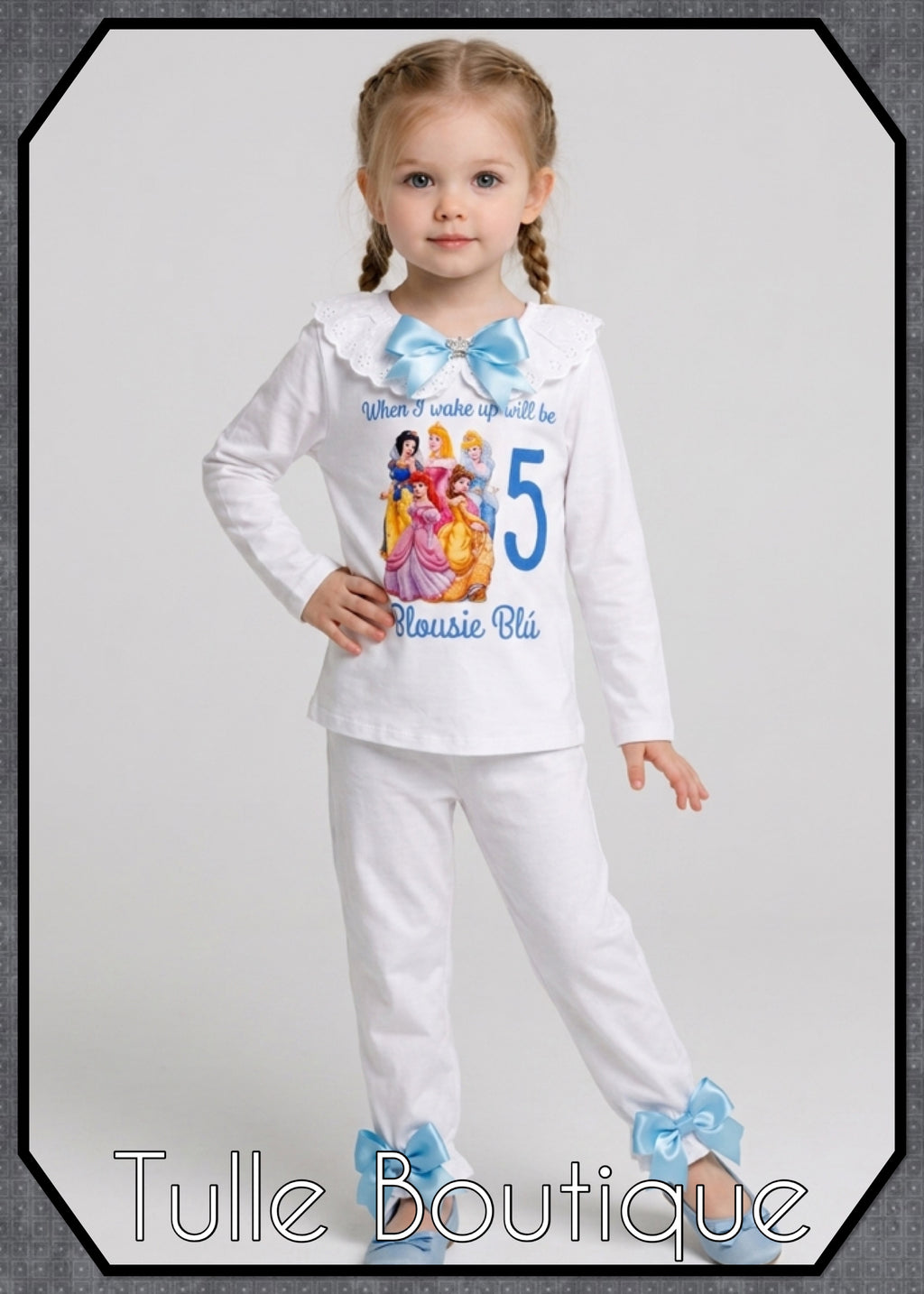 Girls toddlers Princess when I wake up birthday personalised pjs