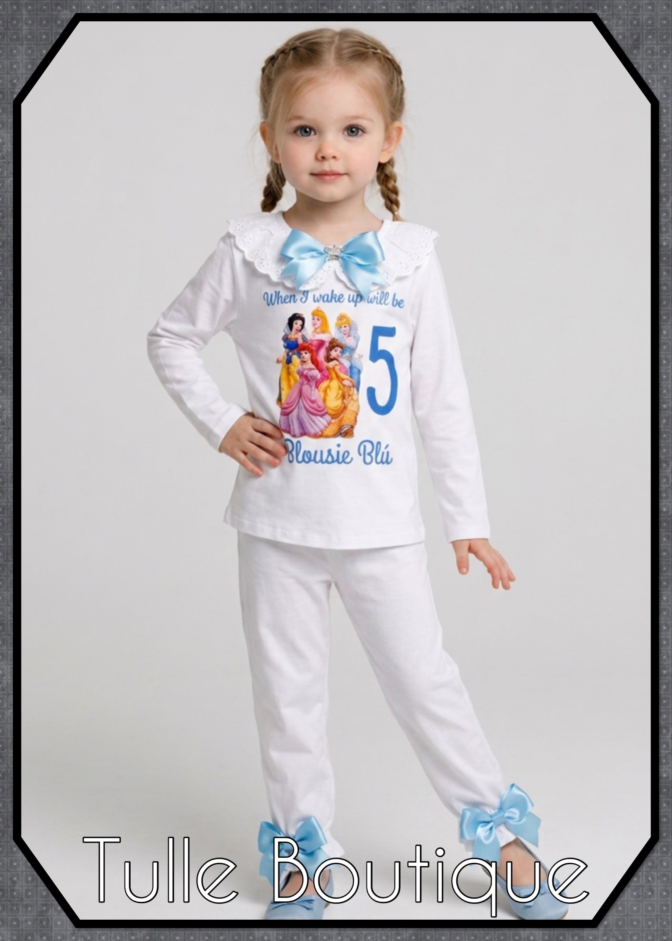 Girls toddlers Princess when I wake up birthday personalised pjs