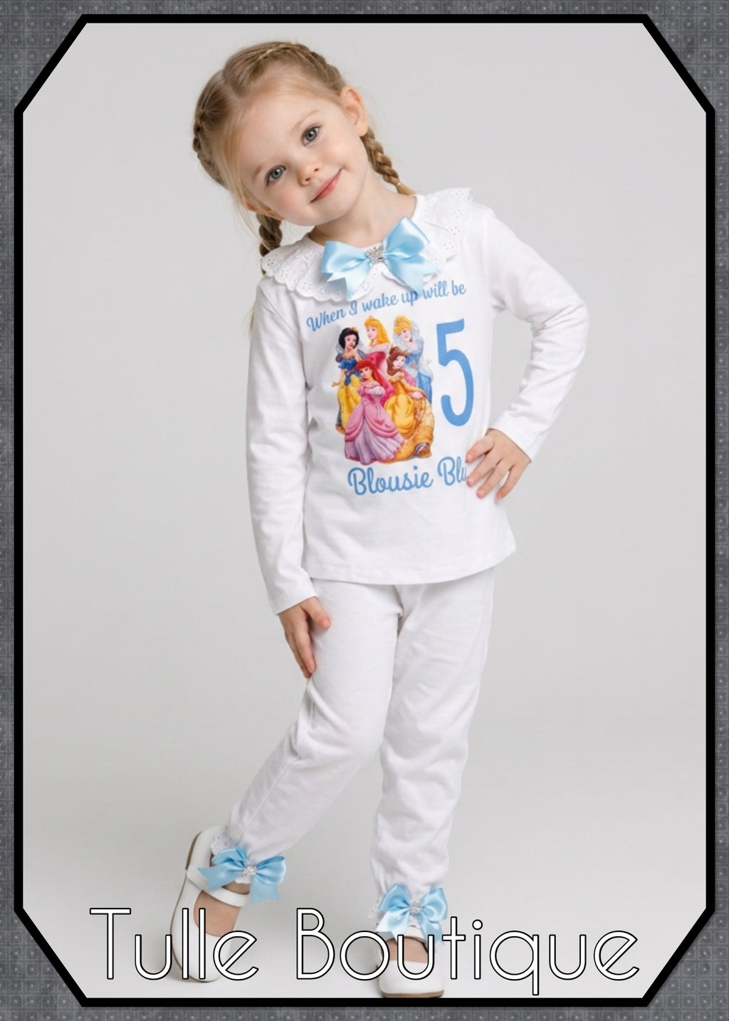 Girls toddlers Princess when I wake up birthday personalised pjs