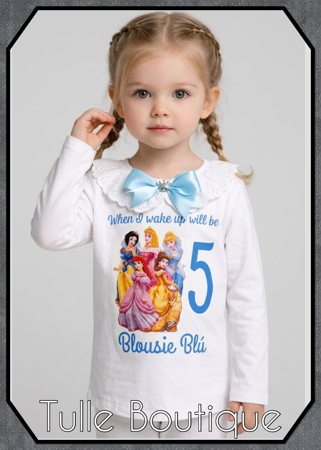 Girls toddlers Princess when I wake up birthday personalised pjs
